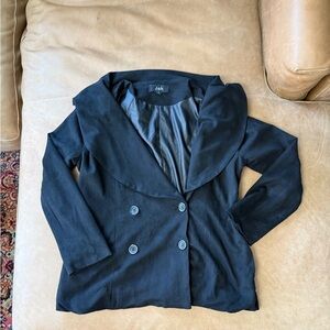 Joh Double Breasted Blazer Faux Suede Black Women’s Size Small